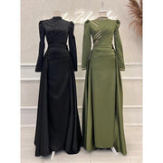 Muslim Stand Collar All-inclusive Long Sleeve Detachable Evening Dress