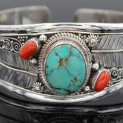 Bracelet ouvert turquoise