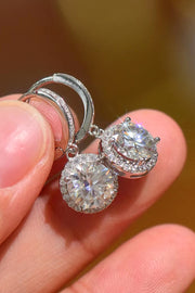 Boucles d'oreilles pendantes rondes en moissanite de 2 carats