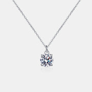 Collier en argent sterling 925 avec moissanite de 1 carat