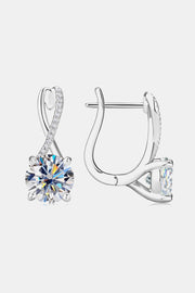 Boucles d'oreilles en argent sterling 925 avec moissanite de 4 carats