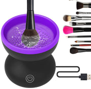 Machine de nettoyage de pinceaux de maquillage électrique, outils de nettoyage de pinceaux cosmétiques USB automatiques portables pour tous les ensembles de pinceaux de maquillage de beauté