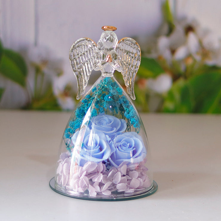 Eternal Flower Gift Box Angel Glass Cover Dried Rose Gift Box For Christmas New Year Valentine&