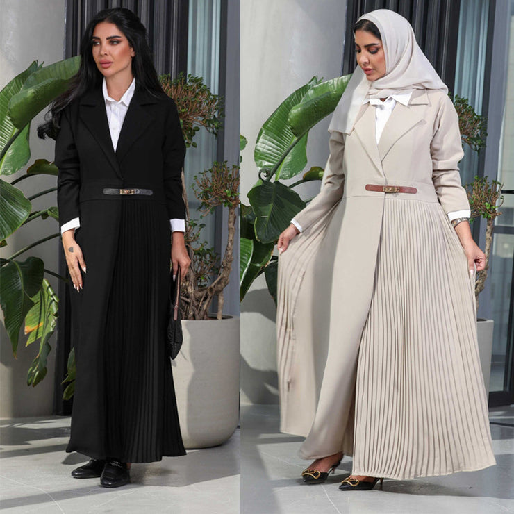 Cardigan Robe Pleated Pleated Coat Muslim Arab Clothing